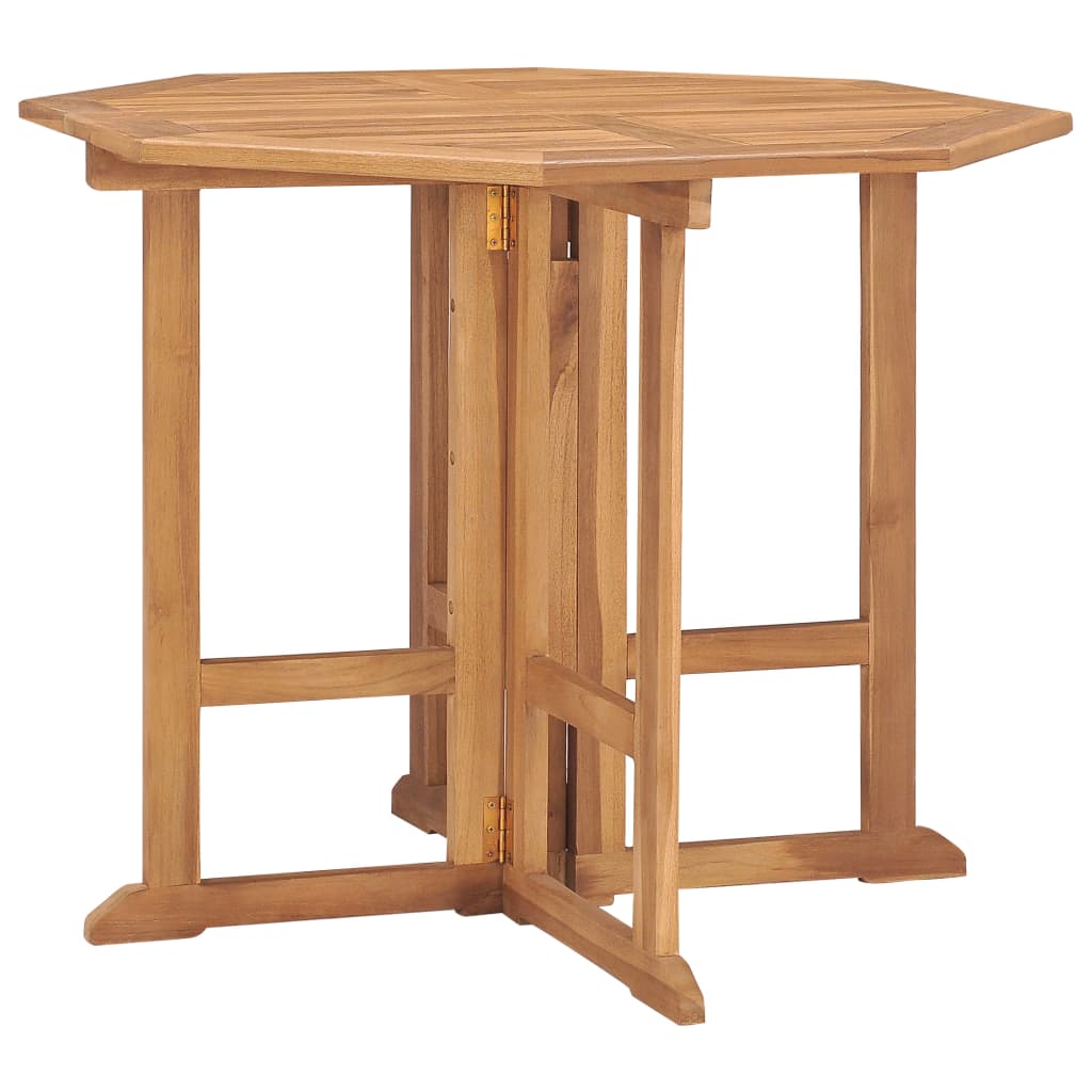 Ensemble à manger d'extérieur pliable 5 pcs Bois solide de teck