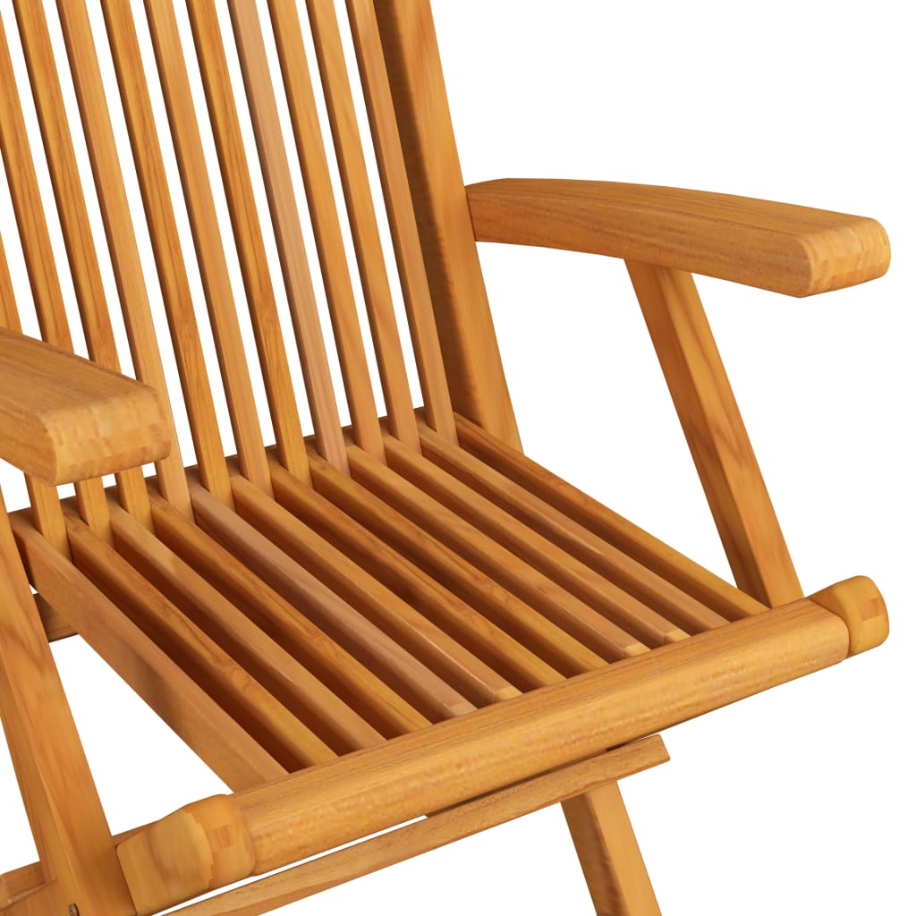 Ensemble à manger d'extérieur pliable 5 pcs Bois solide de teck