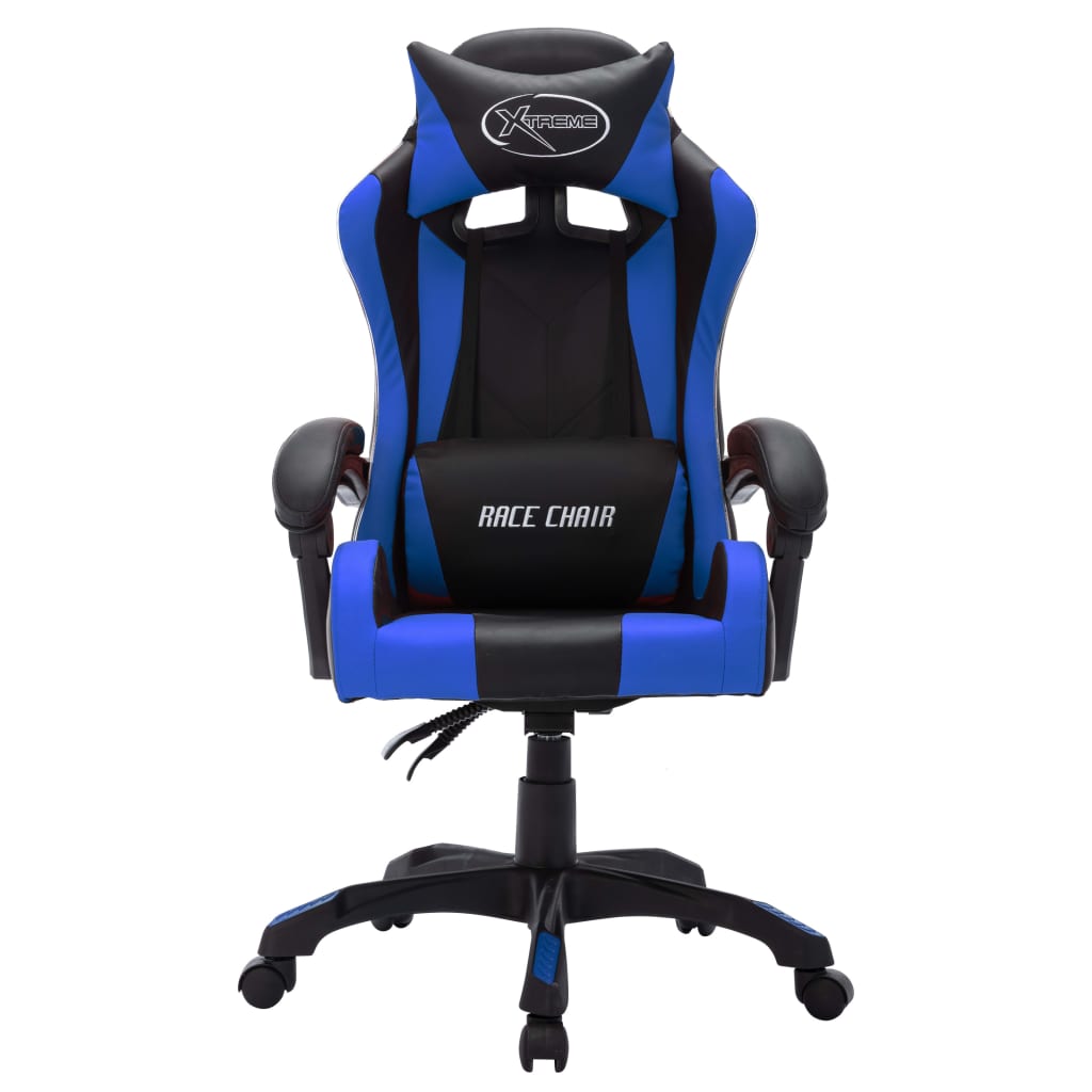 Fauteuil de jeux vidéo avec LED RVB Bleu et noir Similicuir - XIOS