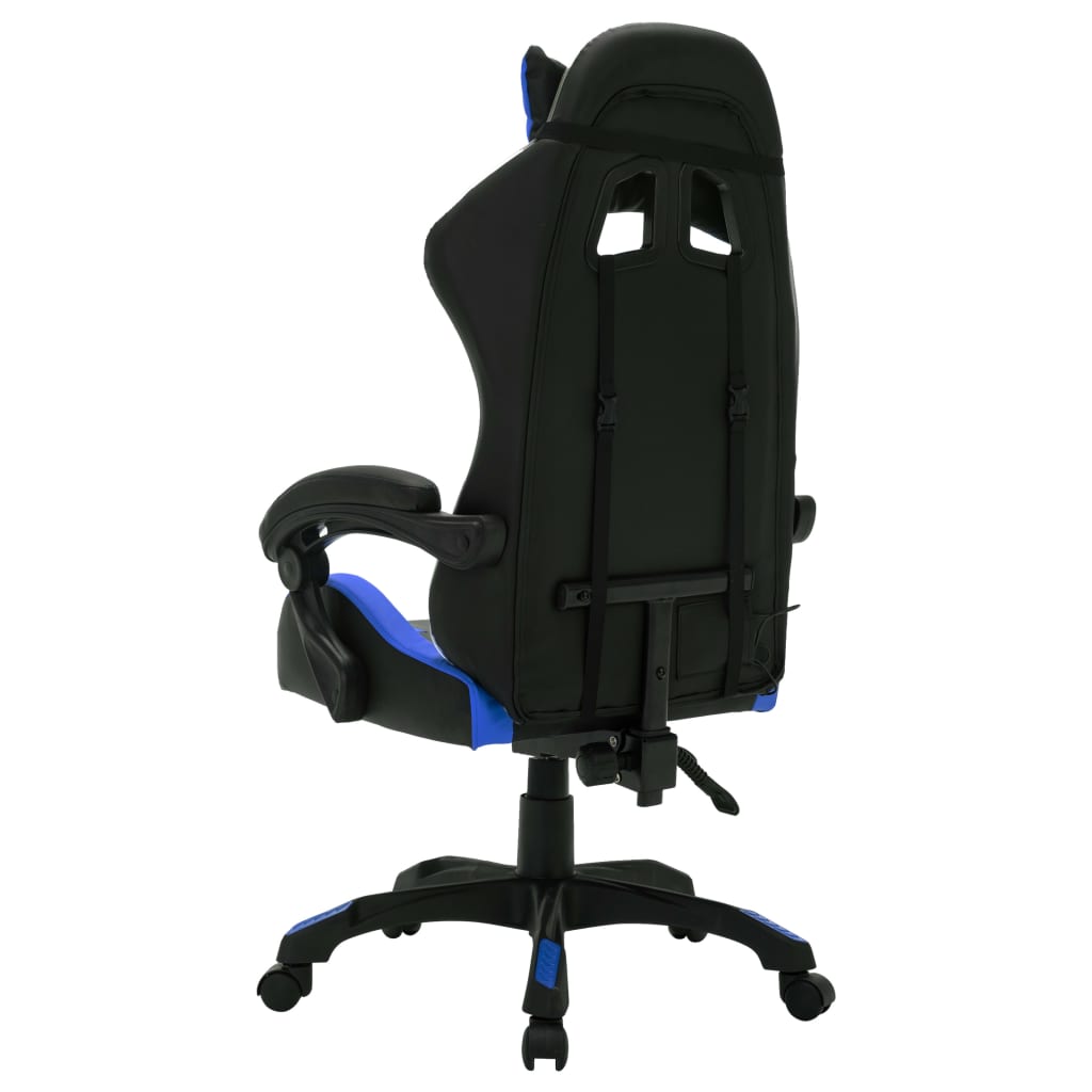 Fauteuil de jeux vidéo avec LED RVB Bleu et noir Similicuir - XIOS