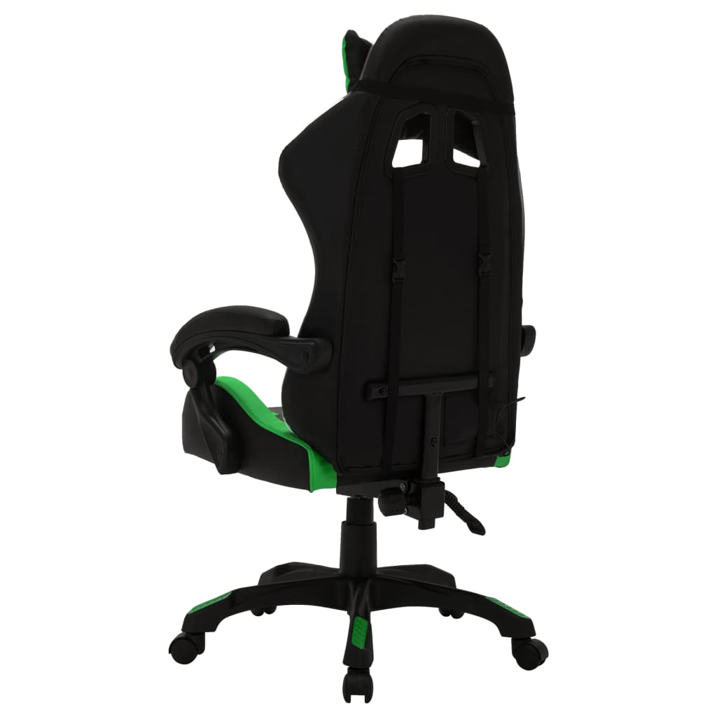 Fauteuil de jeux vidéo avec LED RVB Vert et noir Similicuir - XIOS