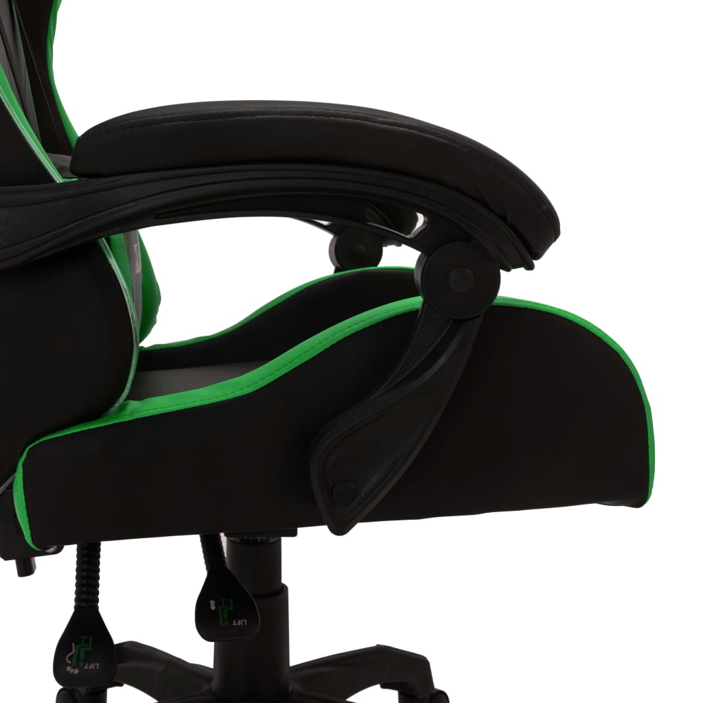 Fauteuil de jeux vidéo avec LED RVB Vert et noir Similicuir - XIOS
