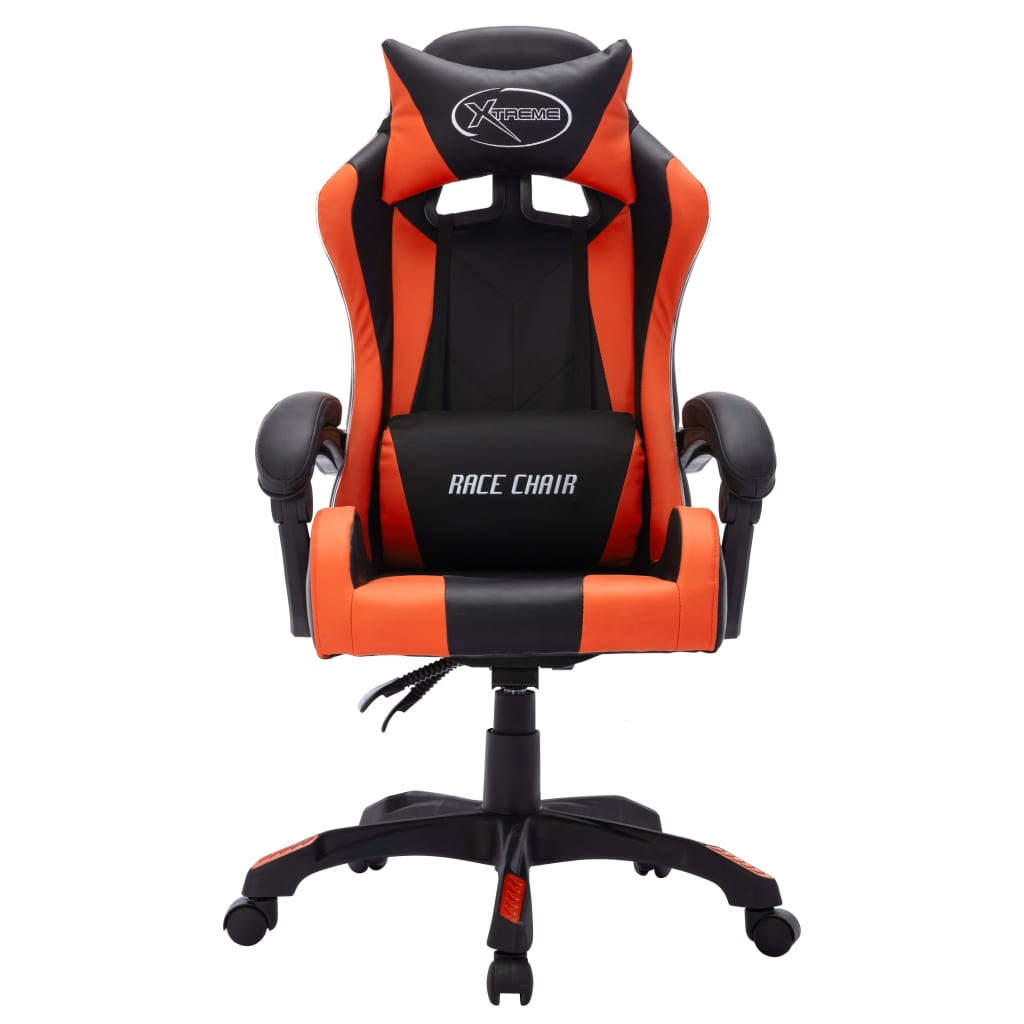 Fauteuil de jeux vidéo avec LED RVB Orange et noir Similicuir - XIOS