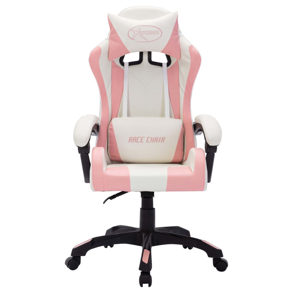 Fauteuil de jeux vidéo avec LED RVB Rose et noir Similicuir - XIOS