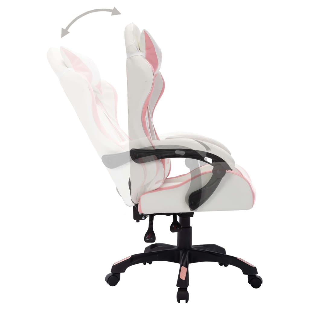 Fauteuil de jeux vidéo avec LED RVB Rose et noir Similicuir - XIOS