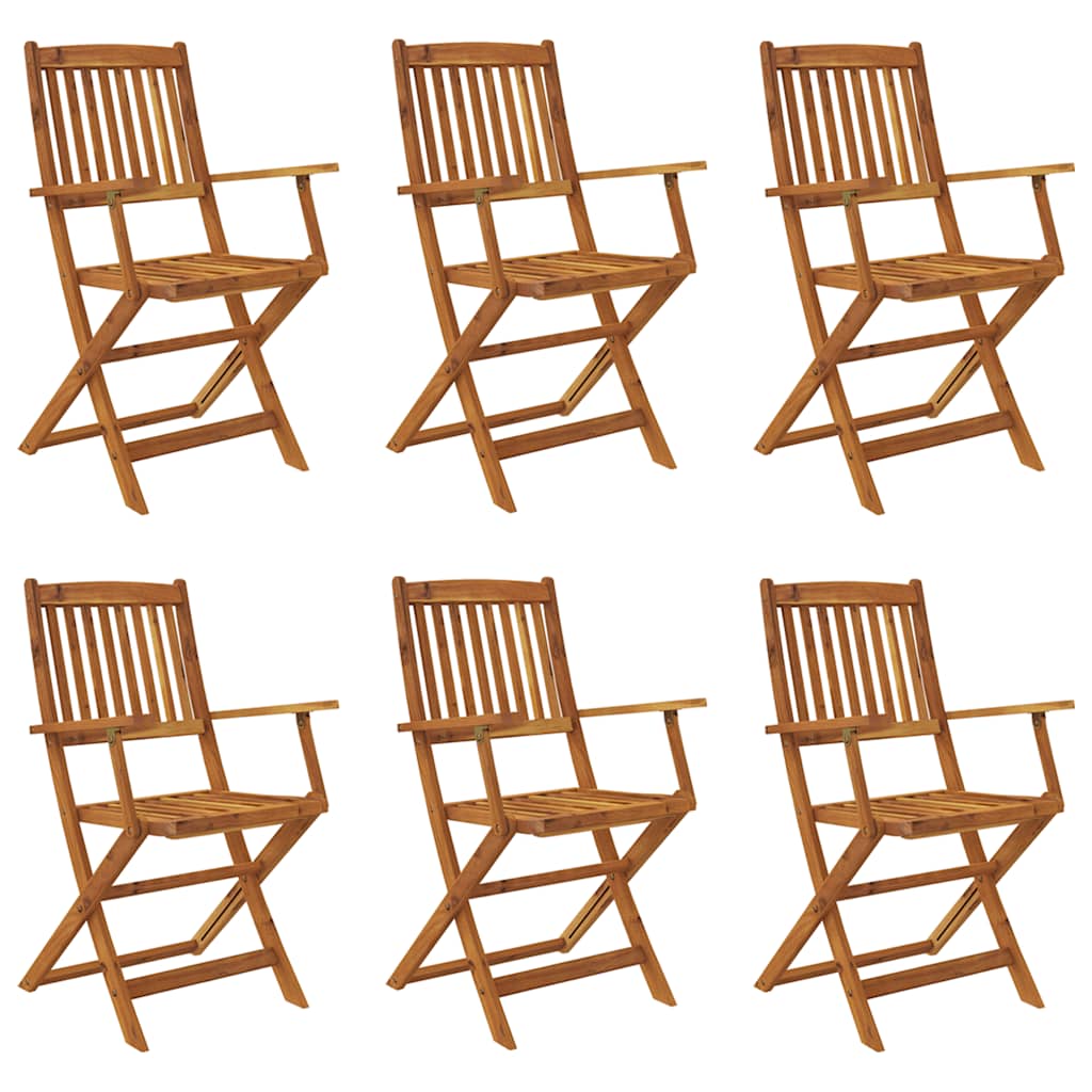 Ensemble à manger de jardin pliable 7 pcs bois d'acacia solide