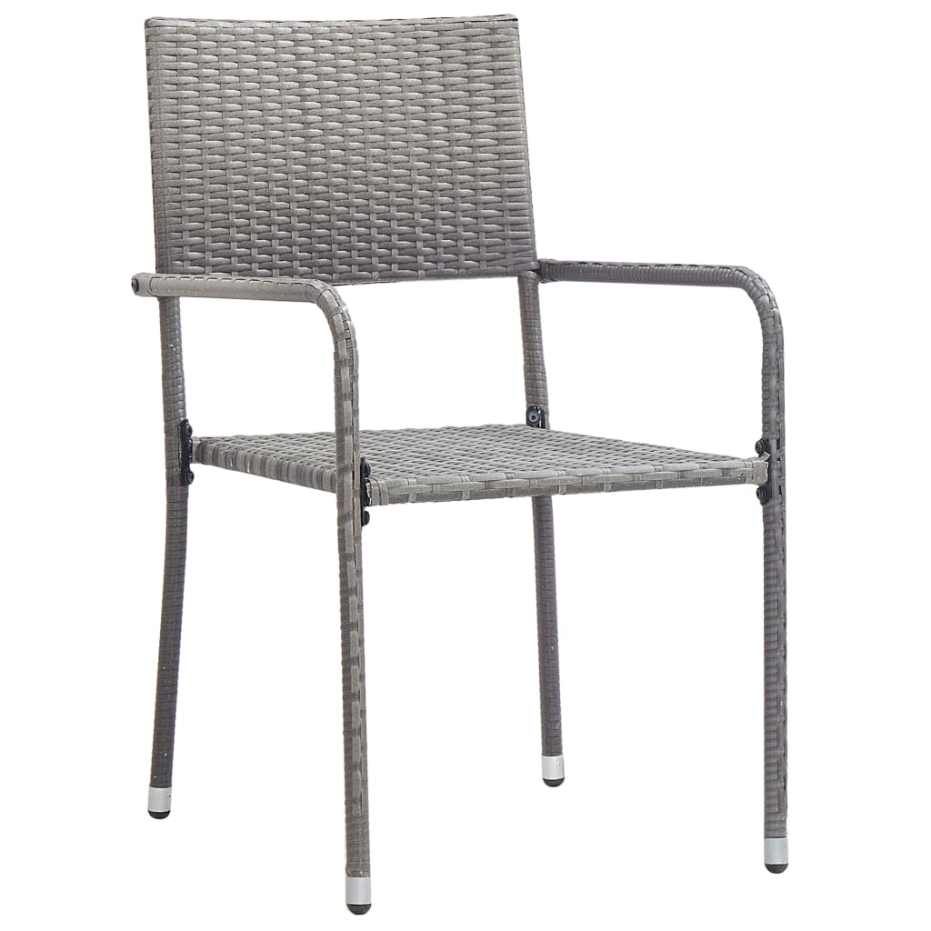 Ensemble à manger de jardin 3pcs Résine tressée Anthracite gris