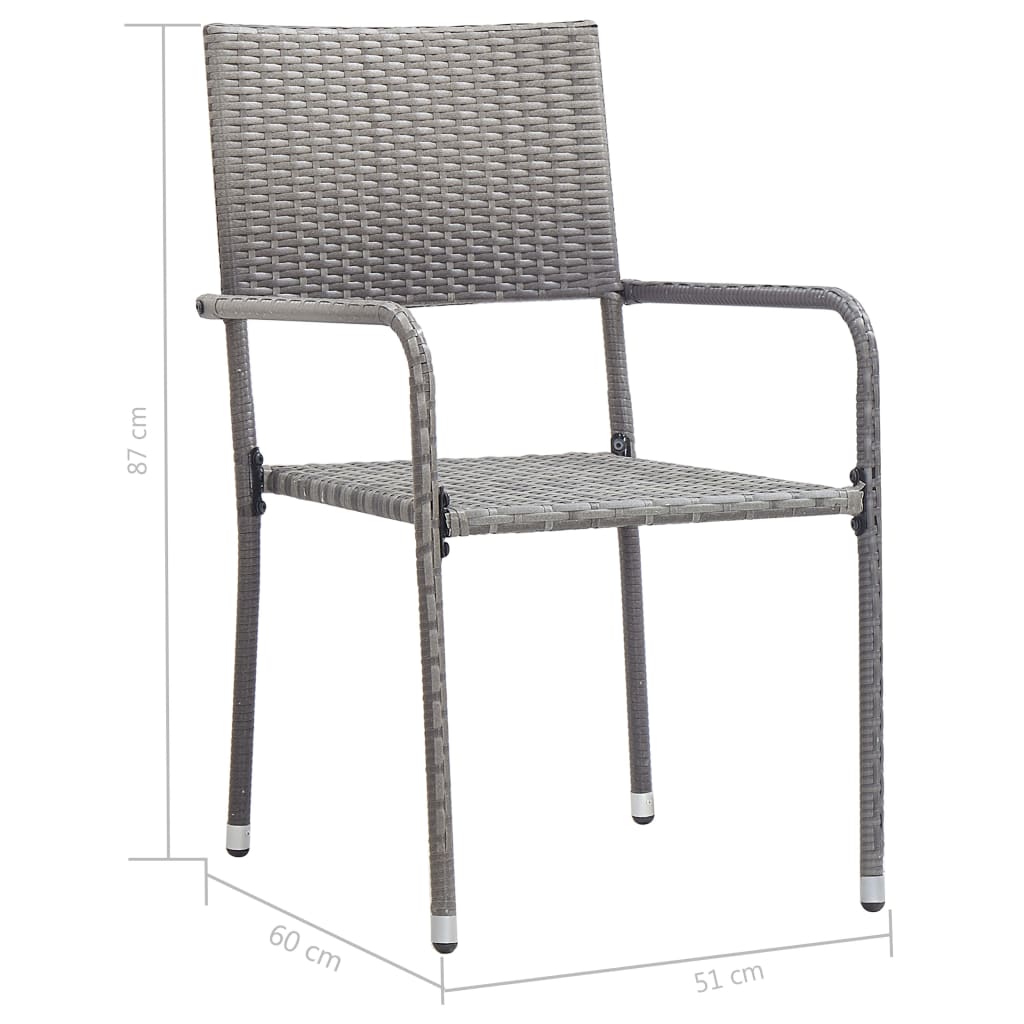 Ensemble à manger de jardin 3pcs Résine tressée Anthracite gris