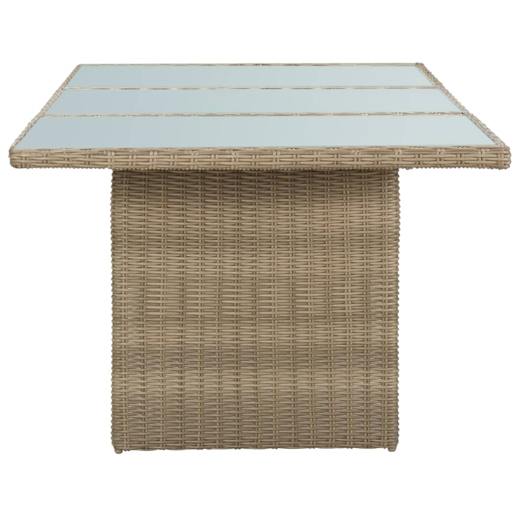 Ensemble à manger de jardin 7 pcs Résine tressée Marron