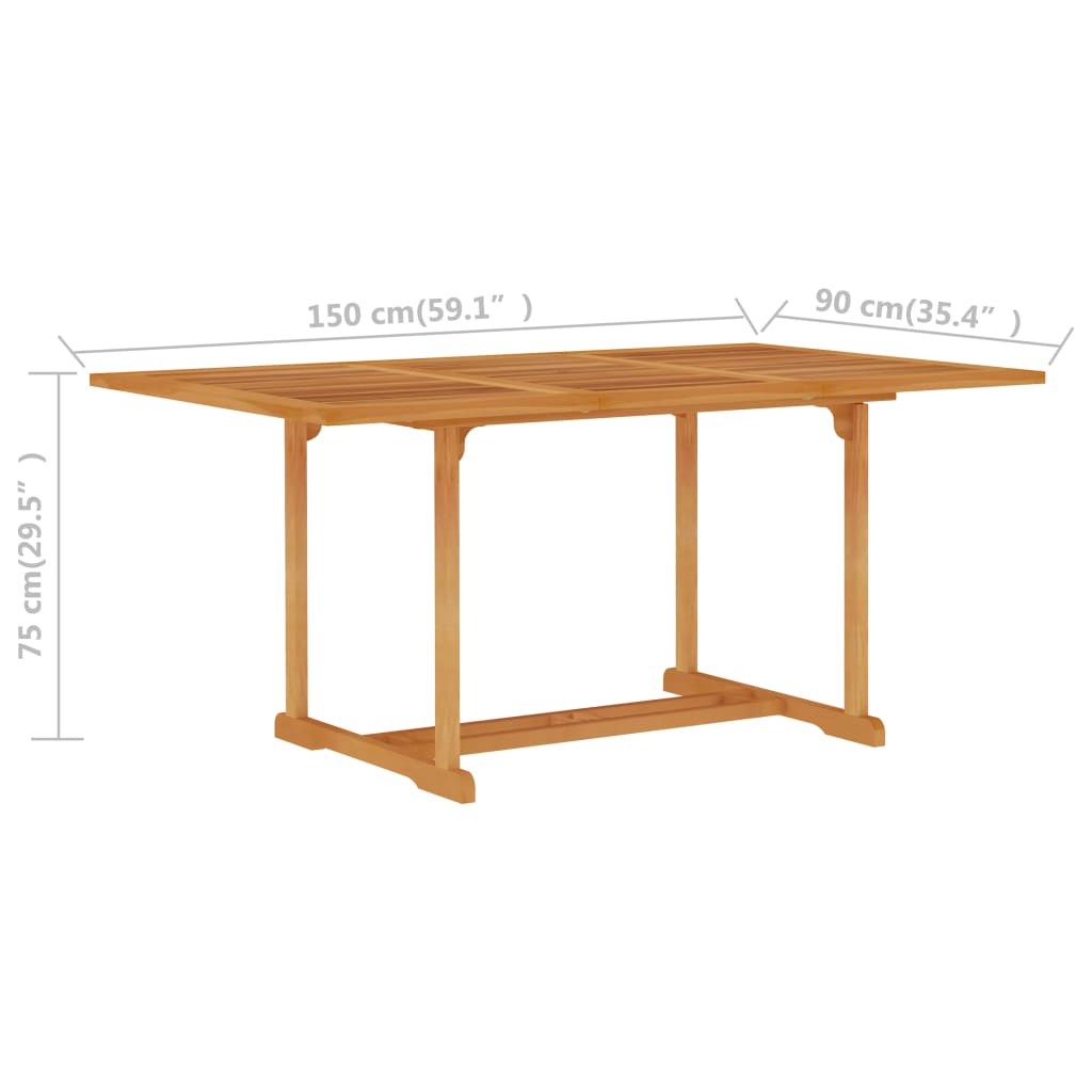 Ensemble à manger de jardin 5 pcs Bois de teck massif