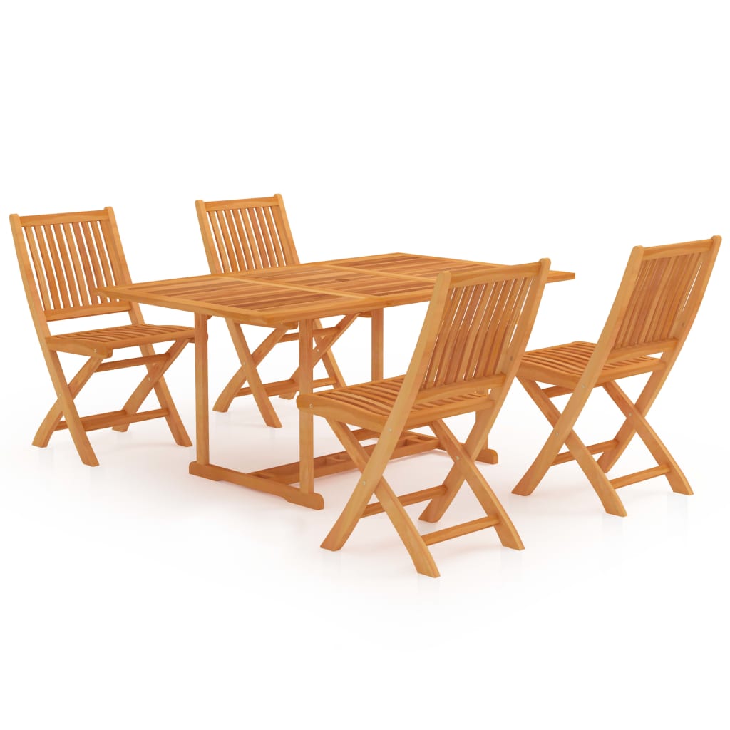 Ensemble à manger de jardin 5 pcs Bois de teck massif