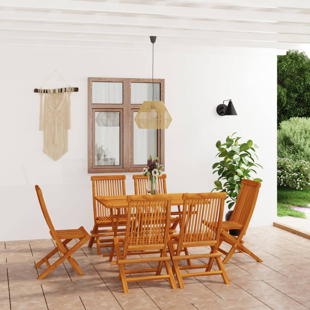 Ensemble à manger de jardin 7 pcs Bois de teck massif - XIOS