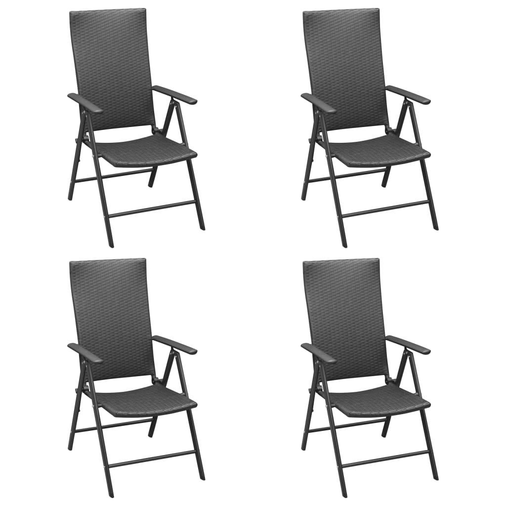Ensemble à manger de jardin 5 pcs noir
