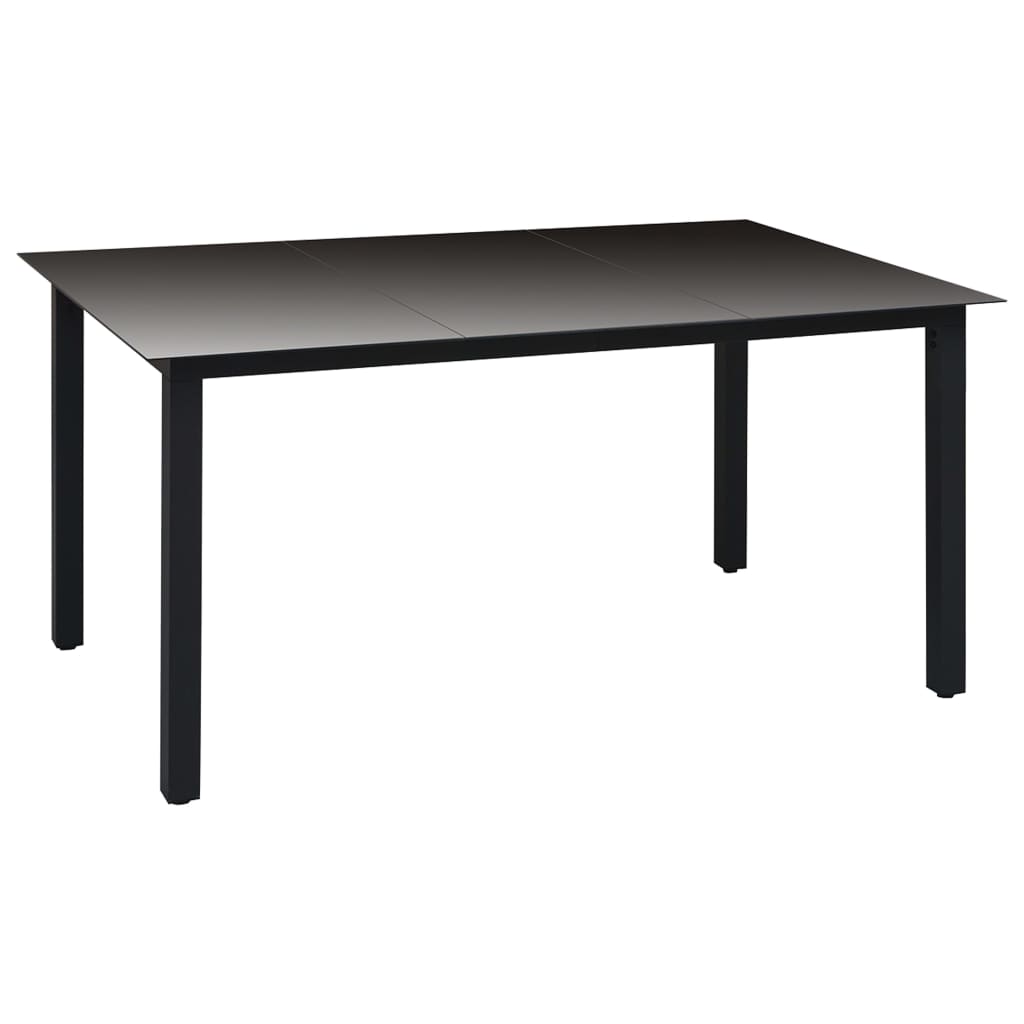 Ensemble à manger de jardin 7 pcs noir