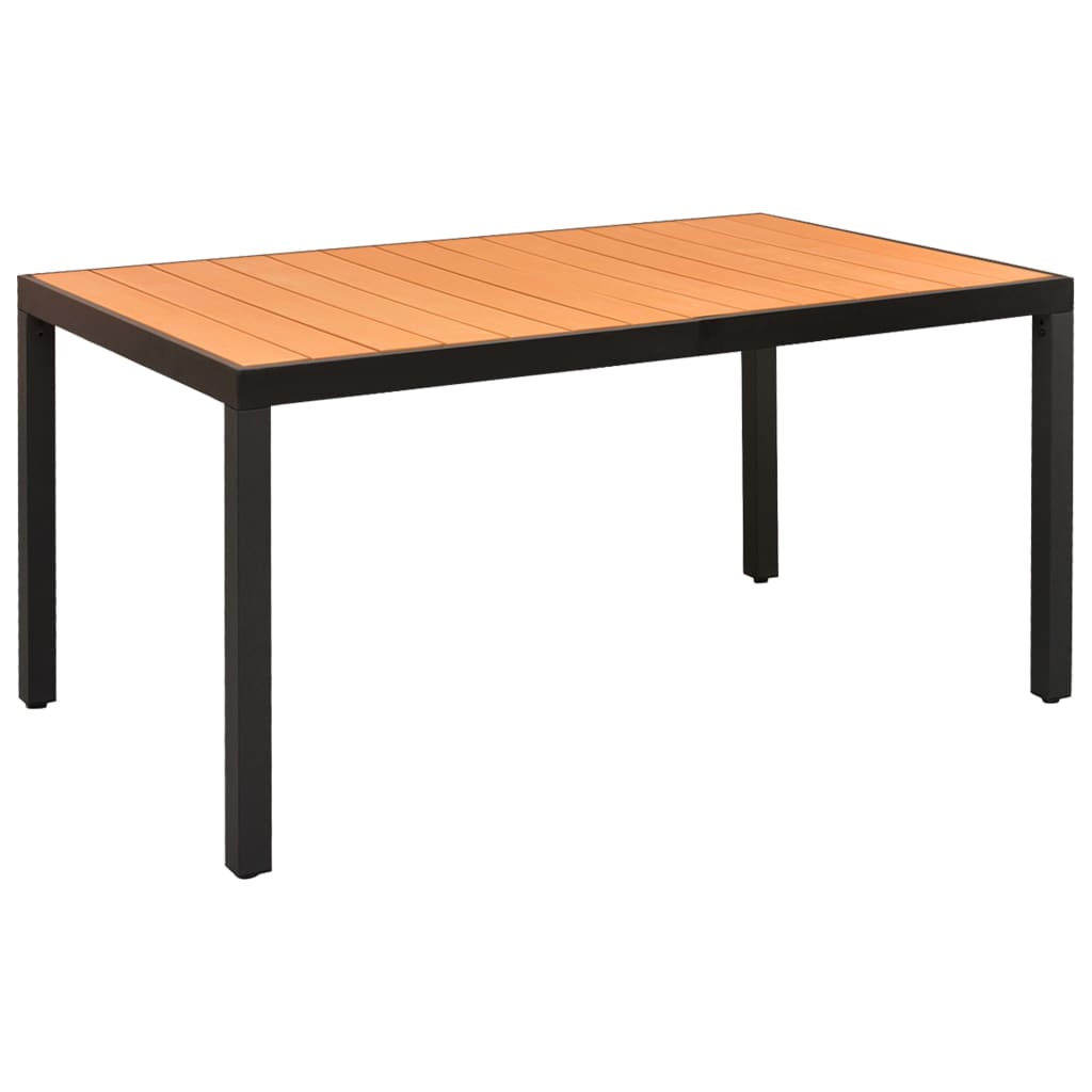 Ensemble à manger de jardin 7 pcs noir et marron