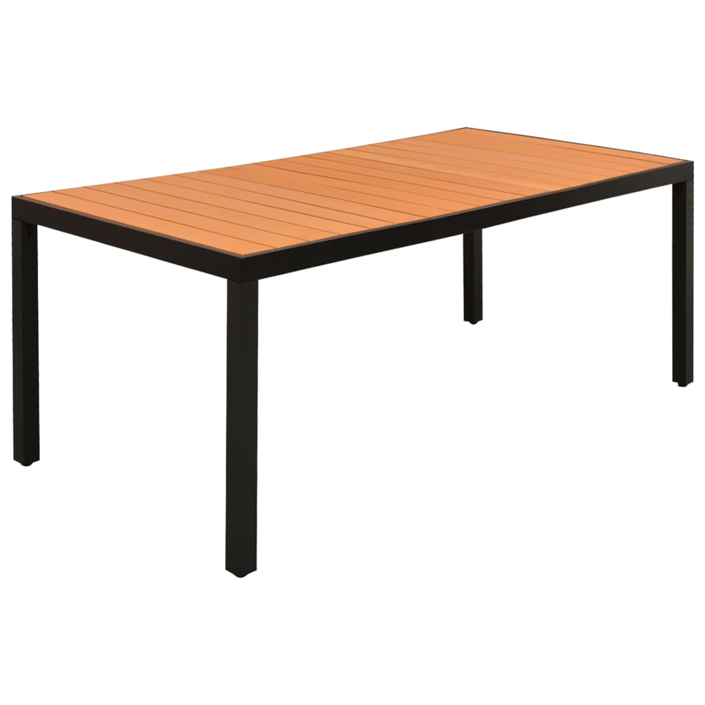 Ensemble à manger de jardin 7 pcs noir et marron