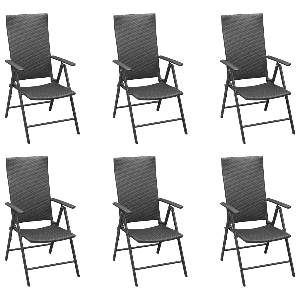 Ensemble à manger de jardin 7 pcs noir