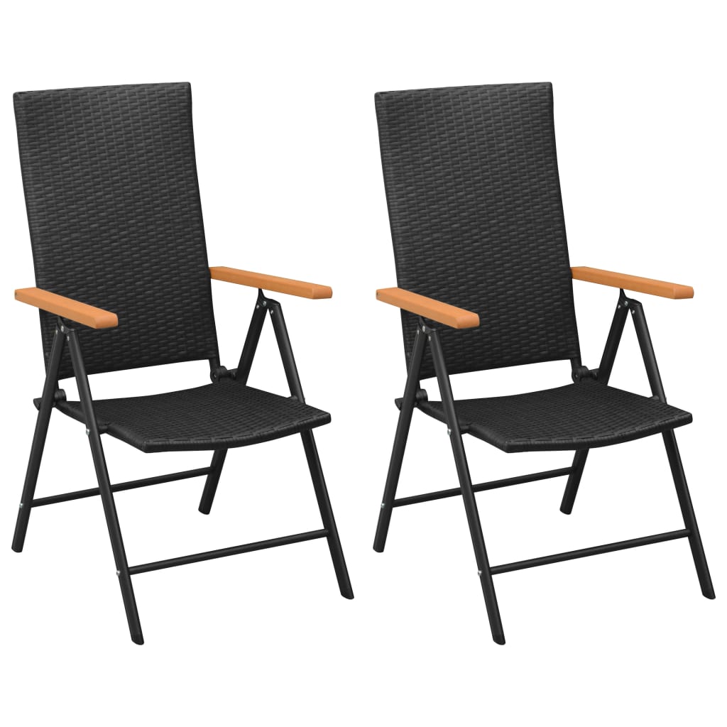 Ensemble à manger de jardin 3 pcs noir et marron