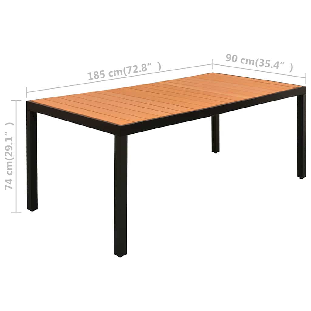 Ensemble à manger de jardin 7 pcs noir et marron - XIOS
