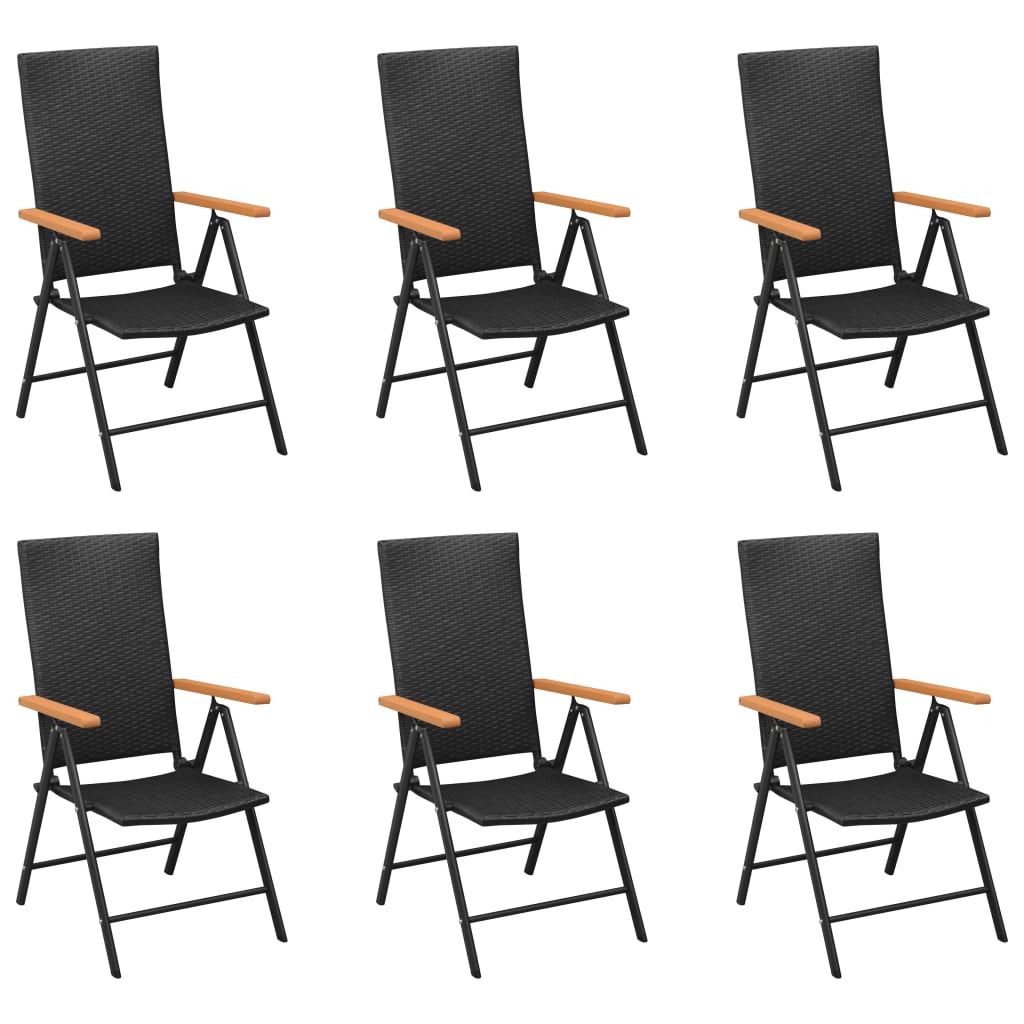 Ensemble à manger de jardin 7 pcs noir et marron - XIOS