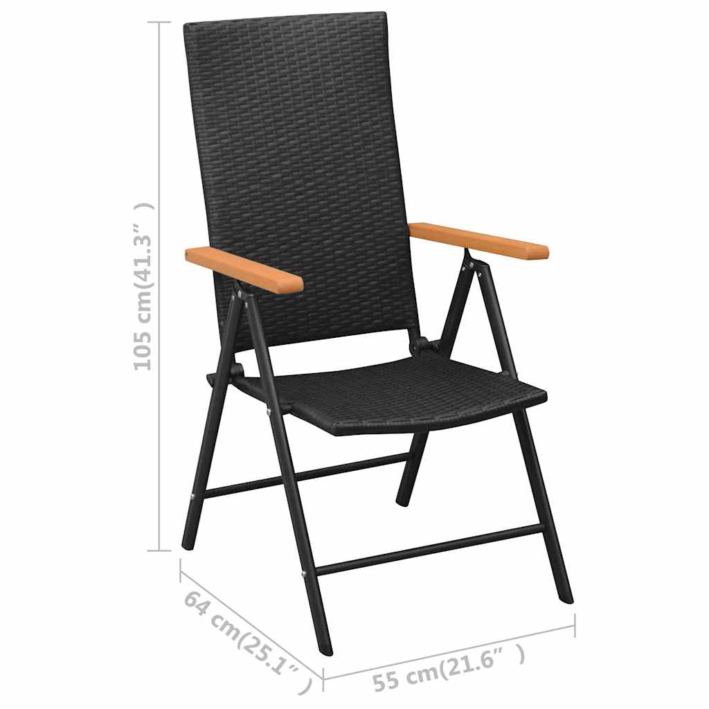 Ensemble à manger de jardin 3 pcs noir et marron