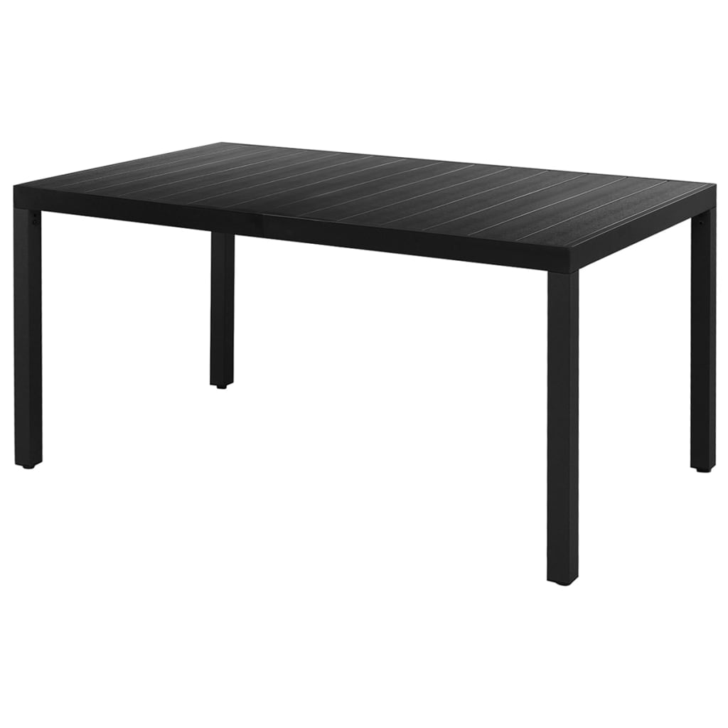Ensemble à manger de jardin 5 pcs PVC résine tressée noir