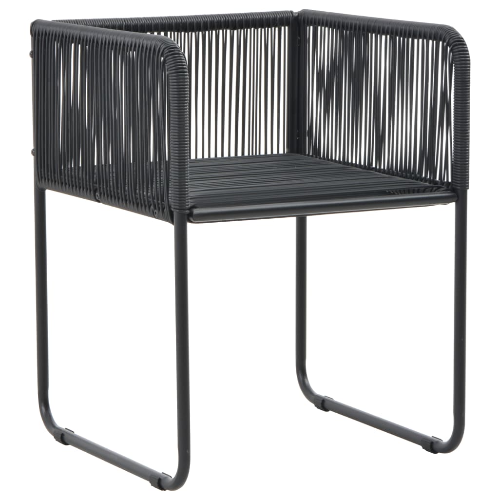 Ensemble à manger de jardin 7 pcs PVC résine tressée noir