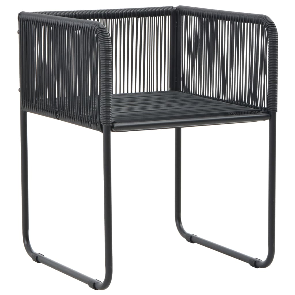 Ensemble à manger de jardin 7 pcs PVC résine tressée noir