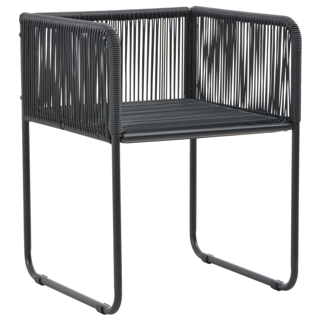 Ensemble à manger de jardin 5pcs PVC résine tressée noir marron