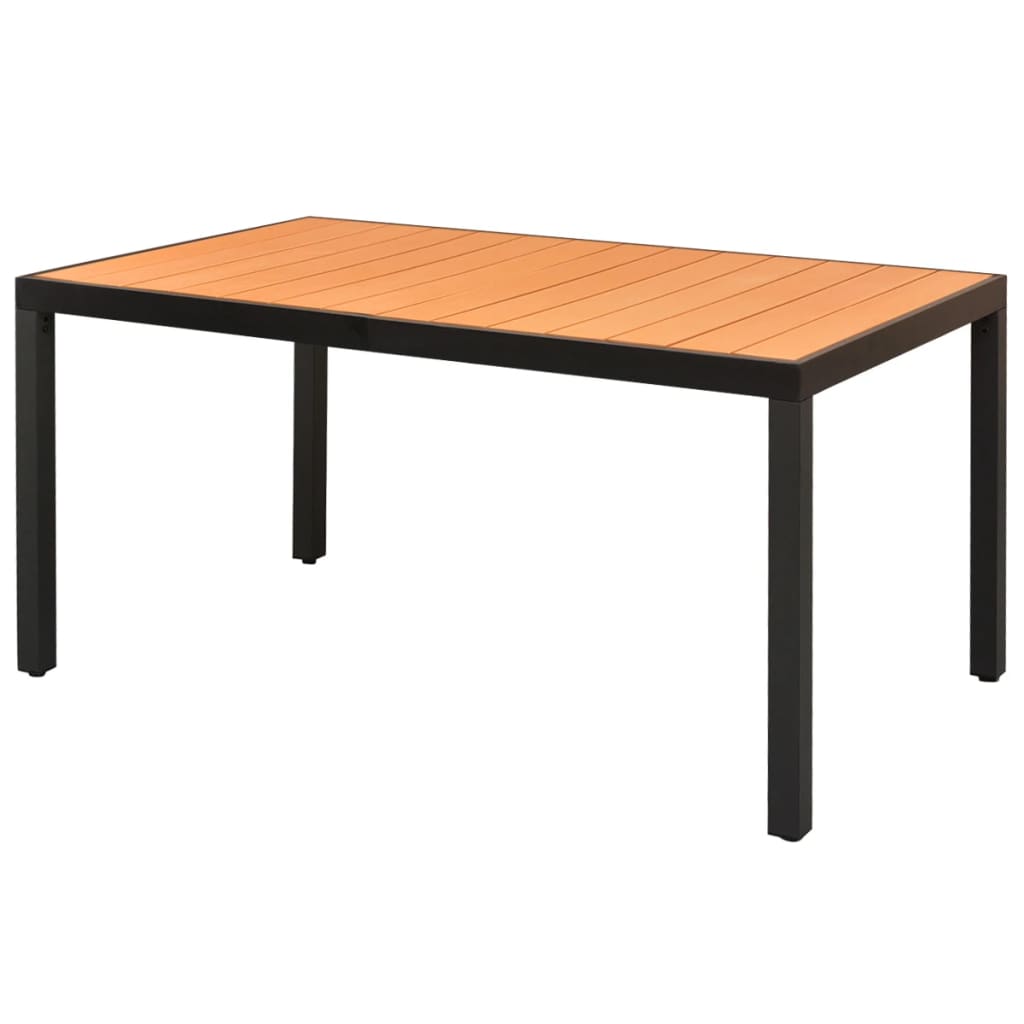 Ensemble à manger de jardin 5pcs PVC résine tressée noir marron
