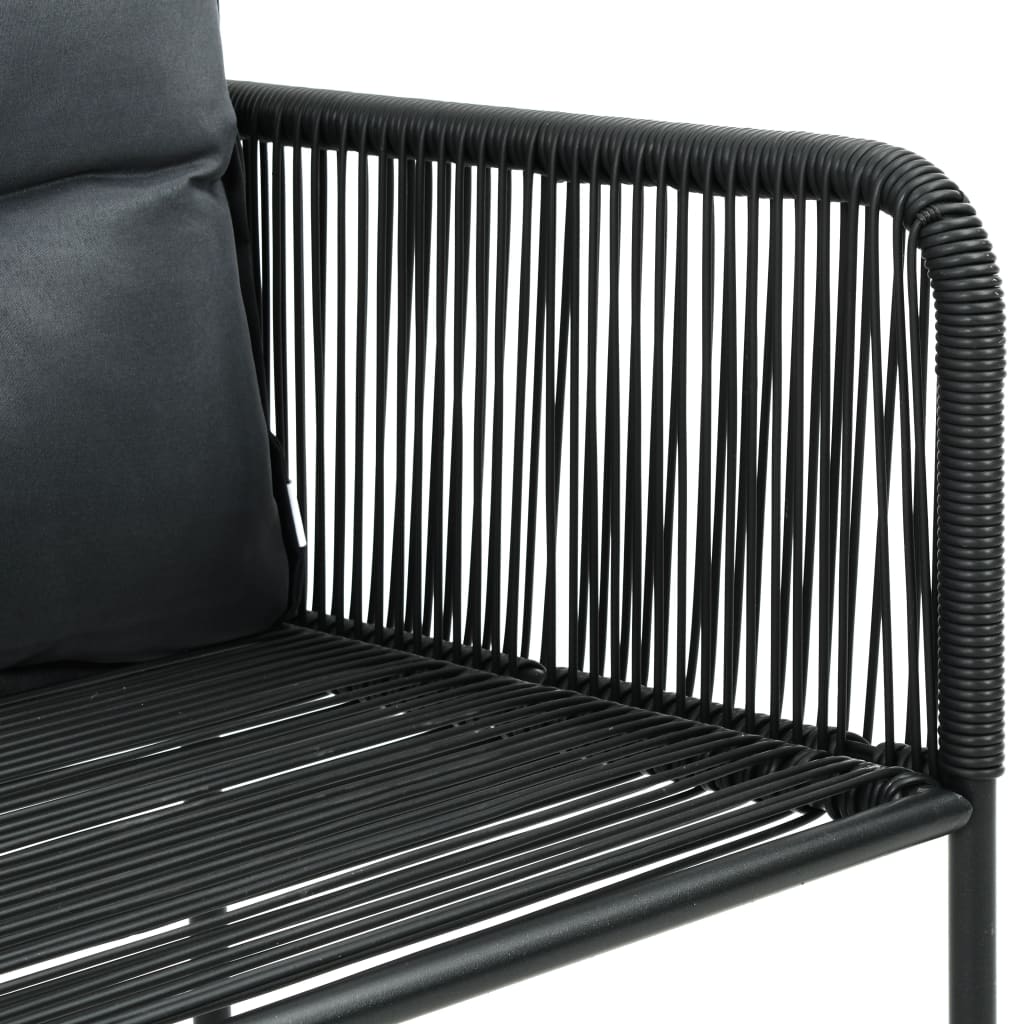 Ensemble à manger de jardin 5pcs PVC résine tressée noir marron