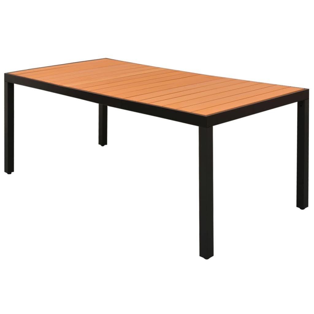 Ensemble à Manger de jardin 7pcs PVC résine tressée noir marron