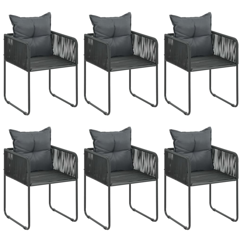 Ensemble à Manger de jardin 7pcs PVC résine tressée noir marron