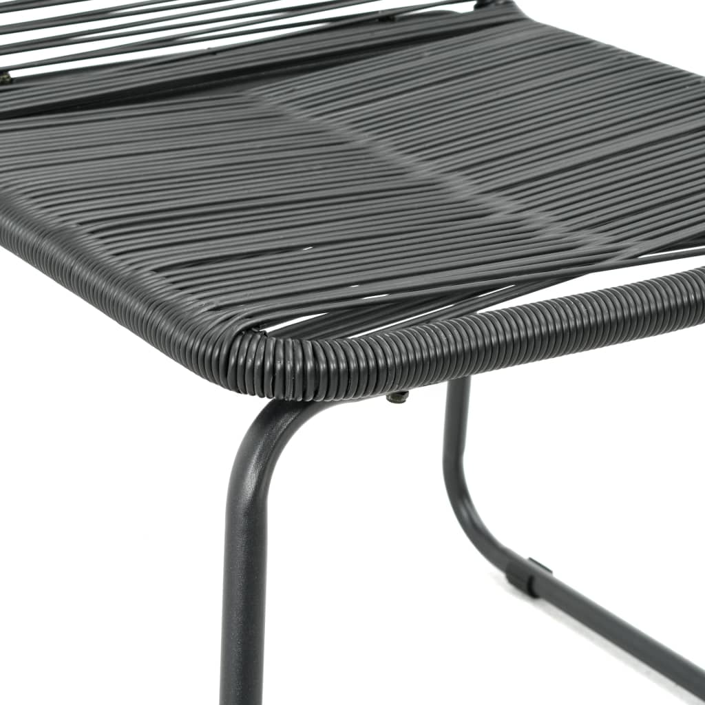 Ensemble à manger de jardin 3 pcs PVC résine tressée noir