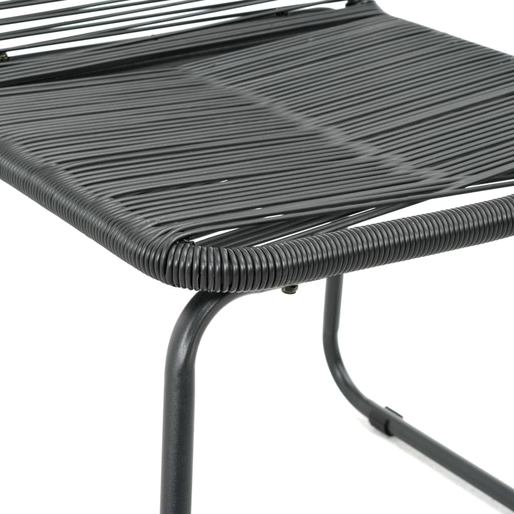 Ensemble à manger de jardin 5 pcs PVC résine tressée noir