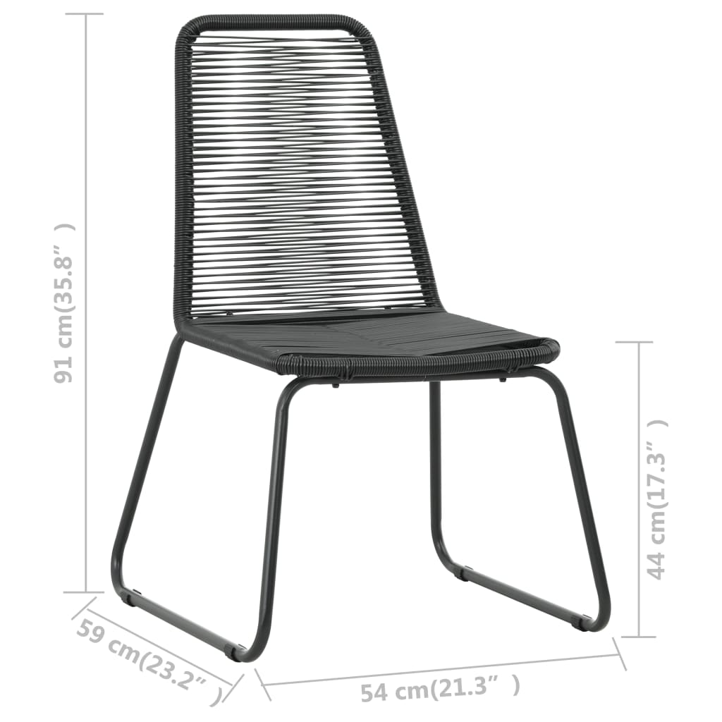 Ensemble à manger de jardin 5 pcs PVC résine tressée noir