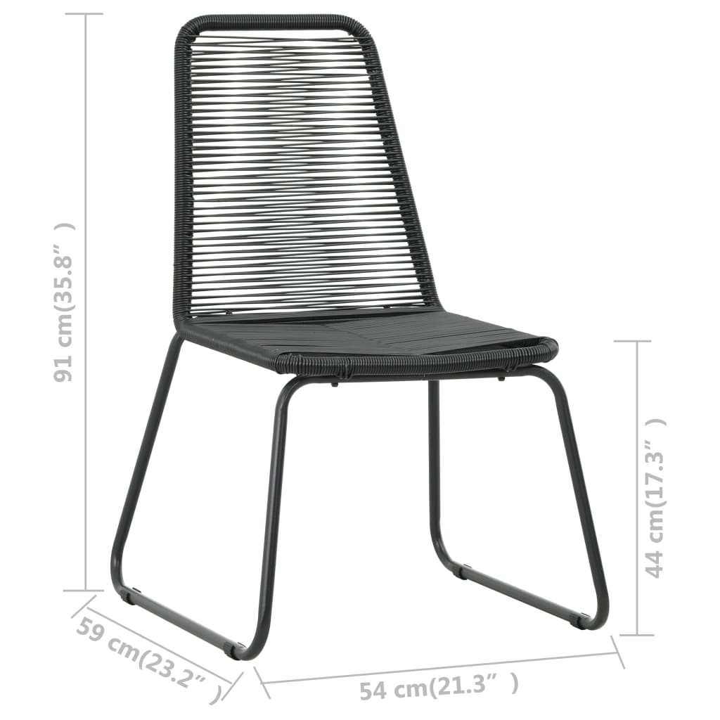 Ensemble à manger de jardin 5 pcs PVC résine tressée noir