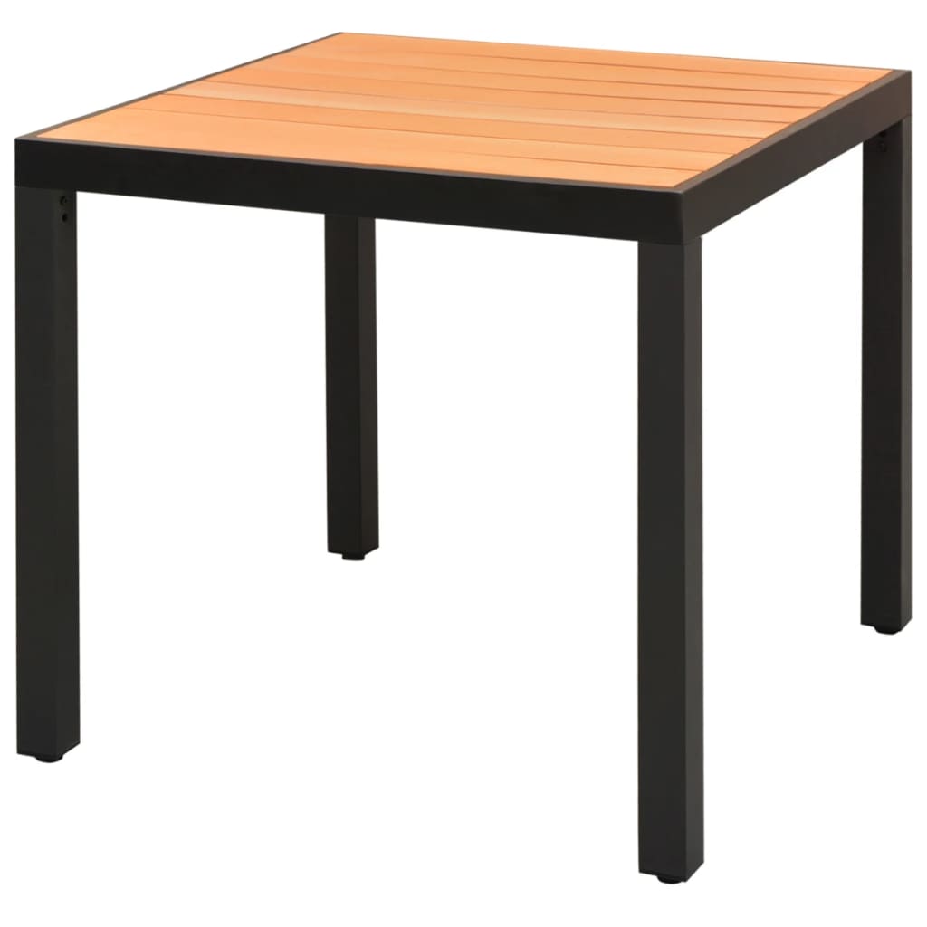 Ensemble à manger de jardin 3pcs PVC résine tressée noir marron
