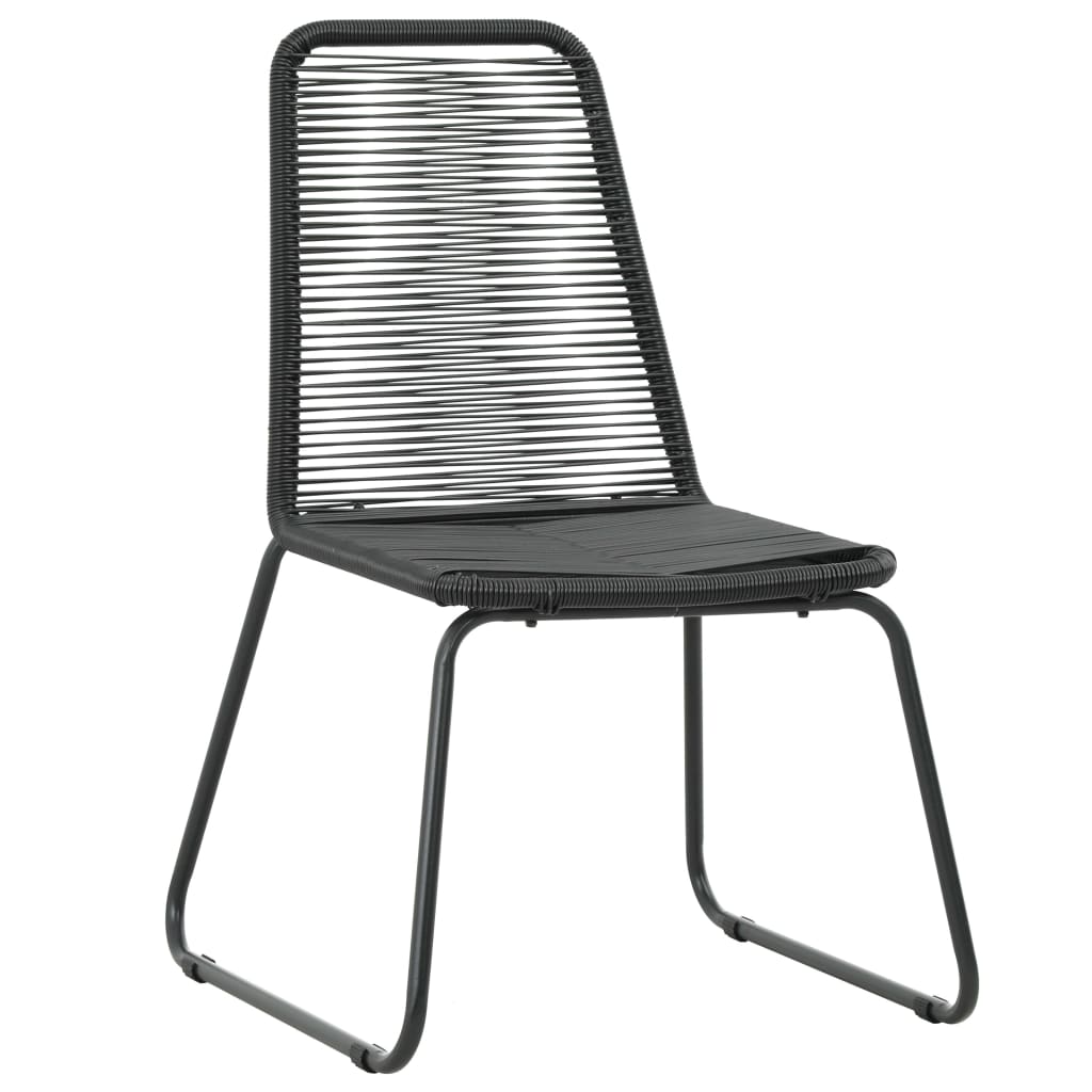 Ensemble à manger de jardin 3pcs PVC résine tressée noir marron