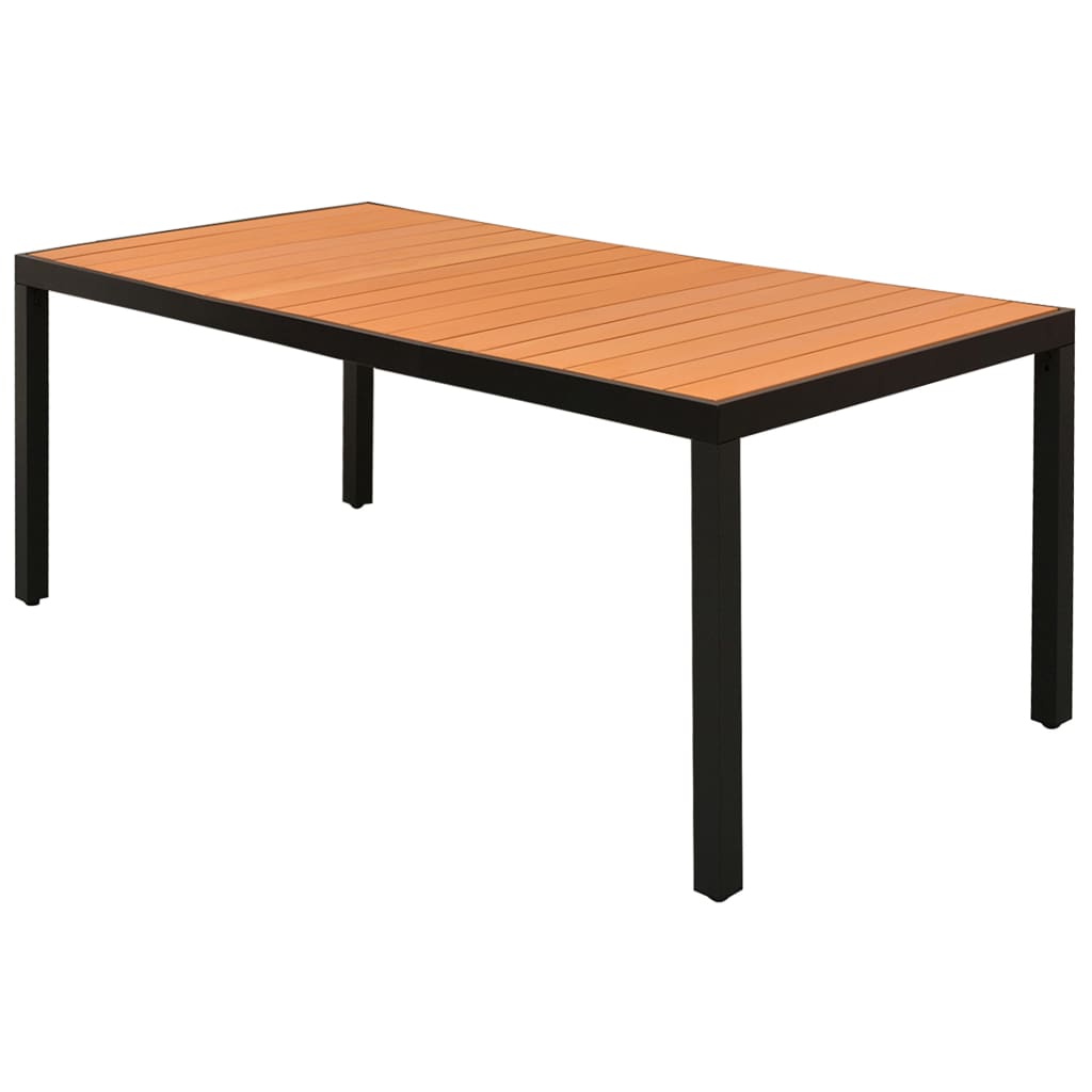 Ensemble à manger de jardin 9pcs PVC résine tressée noir marron