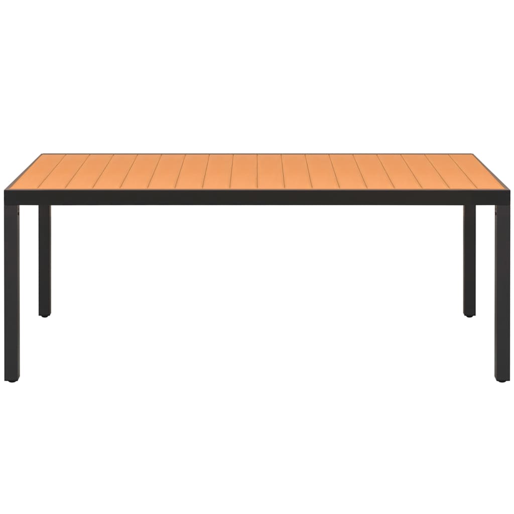 Ensemble à manger de jardin 9pcs PVC résine tressée noir marron