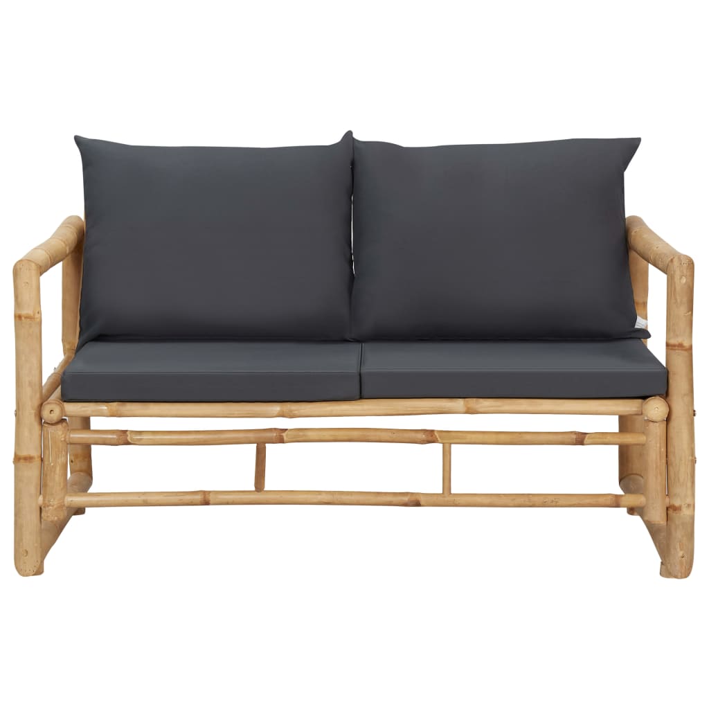 Salon de jardin 4 pcs avec coussins Bambou