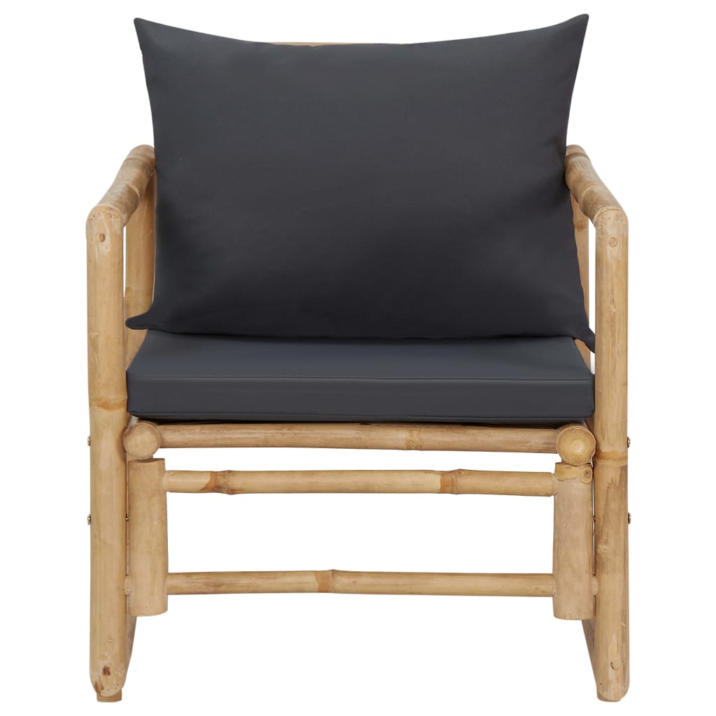 Salon de jardin 4 pcs avec coussins Bambou