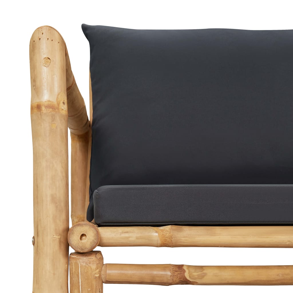 Salon de jardin 4 pcs avec coussins Bambou