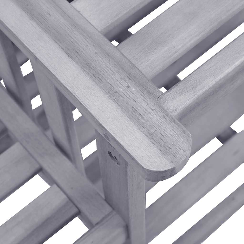 Chaises de jardin avec table à thé et coussins Acacia solide