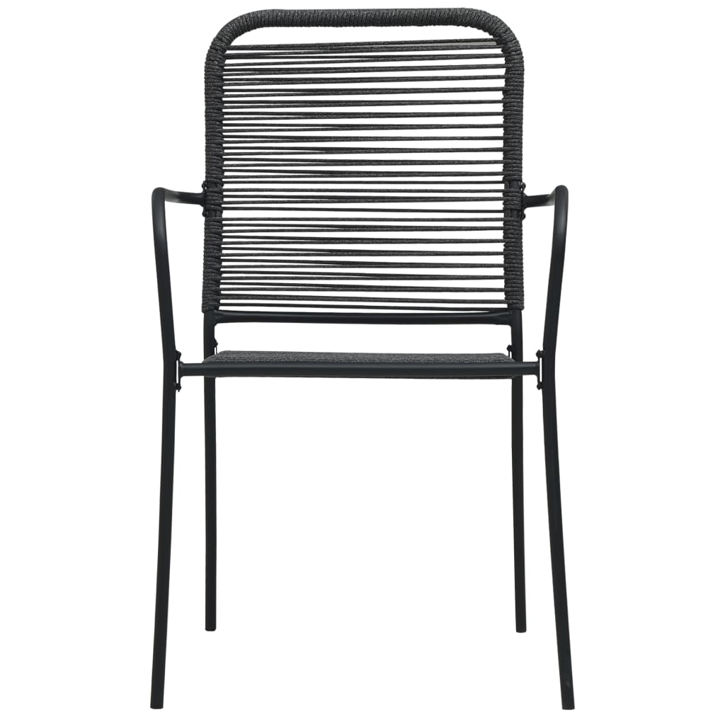 Ensemble à manger de jardin 3 pcs noir verre et acier