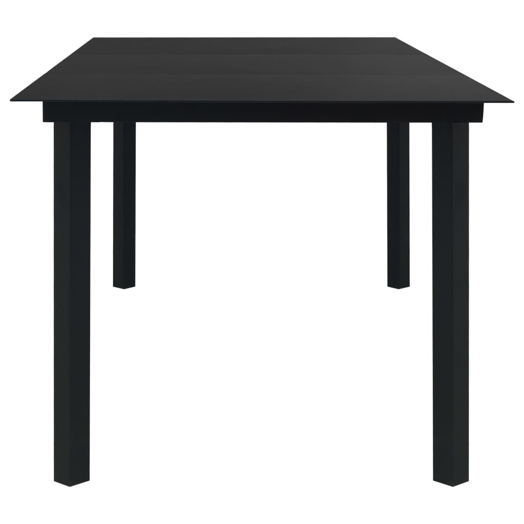 Ensemble à manger de jardin 9 pcs noir verre et acier