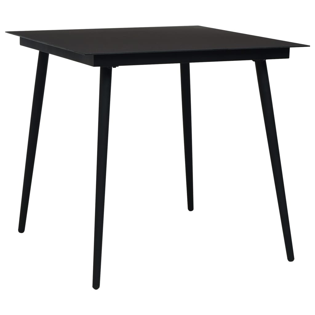 Ensemble à manger d'extérieur 3 pcs Rotin PVC Noir
