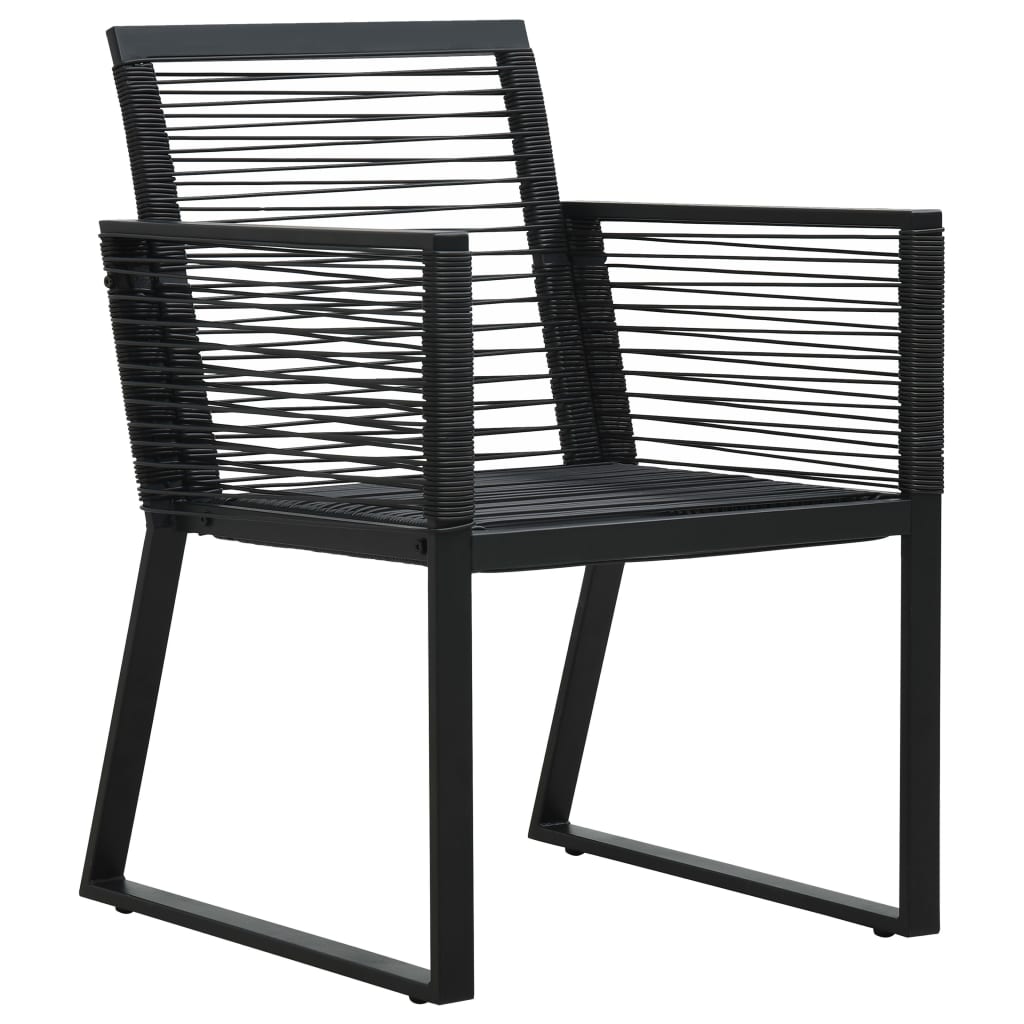 Ensemble à manger d'extérieur 5 pcs Rotin PVC Noir