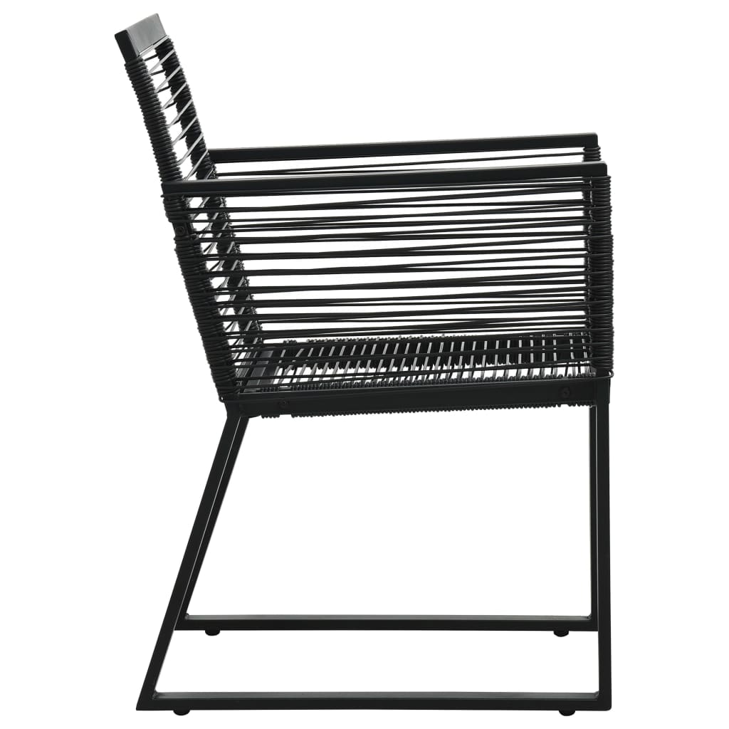 Ensemble à manger d'extérieur 5 pcs Rotin PVC Noir